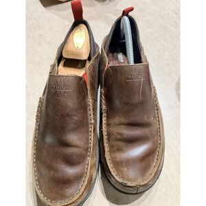 OluKai Nai WP Mens Size 10 Slip On Waterproof Loafers Shoes Brown Leather